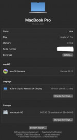 MacBook Pro 16" M1 Pro 32GB 1TB model like new