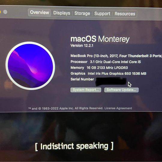 APPLE MACBOOK PRO 2017 13 inch I5 3.1GHZ 16GB 512GB Touch Bar