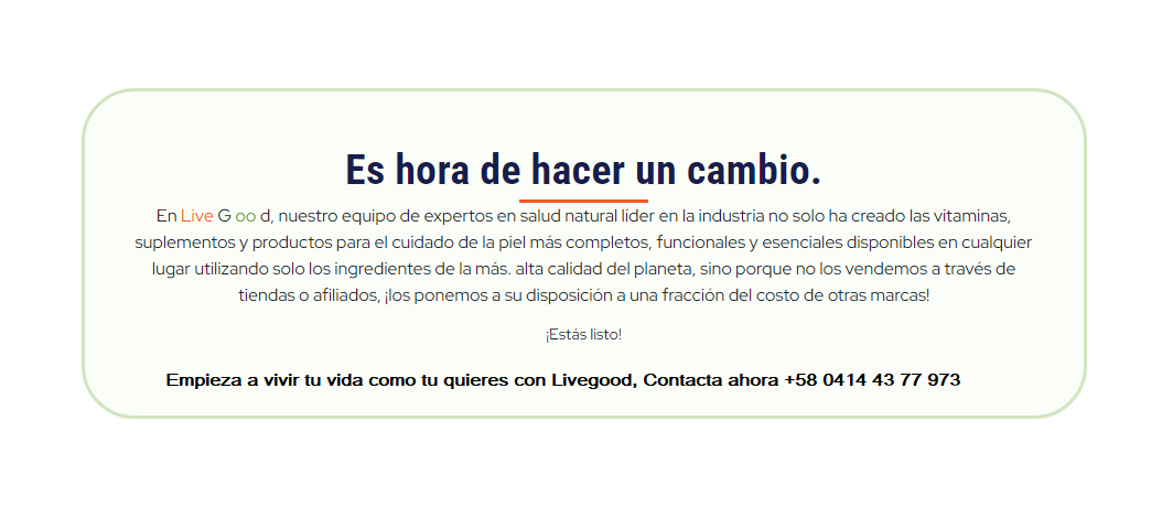 ¡Empieza una nueva vida, próspera y saludable con Livegood.!