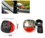 Solar Powered Bicycle Bright Red LED Rear Tail Light Flash or Static Any Bike FAST and FREE Shipping