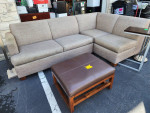Chaise lounge sectional sofa with full size sleeper inside