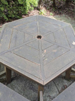 Solid wood picnic table