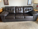 Leather sofa bed