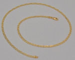 14k Yellow Gold Flat Mariner Link Chain Necklace 18.25 Inches 8.7 Gram