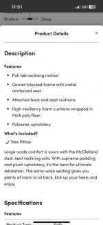 Ashley Reclining sofa (2 months old)