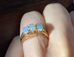 18K Yellow Gold 3 Opal Ring
