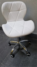 White leather chair,
