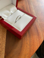 Size 4.5 14K White Gold Wedding Ring With 23 Diamonds