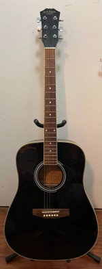 Black Acoustic Guitar Carlo Robelli New York Established 1932