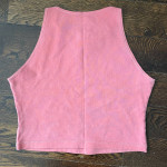 American Apparel - coral high neck crop top cotton - Medium