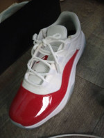 White and red Jordan low top 11s Men size 9 1/2