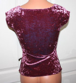 NEW Pretty SIZE SMALL Mauve Pink Low Cut Crushed Velvet Ruched Top