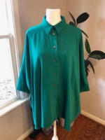 Maison Margiela Paris MM6 fesigner Womens Medium Green Blouse made in Italy