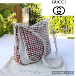 Stunningly beautiful Vintage Gucci Aviatrix woven leather shoulder bag