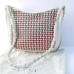 Stunningly beautiful Vintage Gucci Aviatrix woven leather shoulder bag