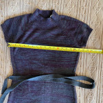 Latin Quarters Women’s Sweater Fitted Dress Short Sleeves Belt Gray Pu