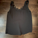 Mc Planet Scoop Neck Tank Top-Off white w/ ornate black print-Sz. 4