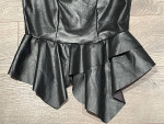 2 Adult Small Tops, Vegan Leather Black, Blue Hip Hop Dance Style