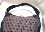 Dooney & Bourke Small Purse Monogram Gray Blue Leather Shoulder Bag
