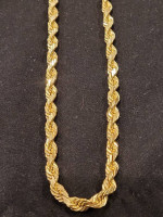 14K Yellow Gold 5.5 mm THICK SOLID 24 inch Rope Chain! 59.5 Grams!