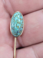 AMAZING Antique 14K American Southwest Turquoise Stick Pin