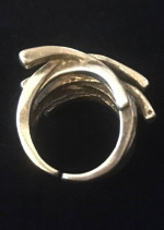 Vintage 70s Sterling Silver Handmade Brutalist Ring  Size 7