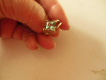 LAB MADE ,STERLING SILVER, AQUAMARINE RING