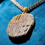 MILLIONAIRE MINDSET" Custom Moissanite Round Pendant 10K Yellow Gold