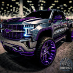 Stylish Chevrolet Express Cargo truck for sale or rental, showcasing modern design and vibrant detailing.