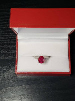 18k ruby diamond ring white gold