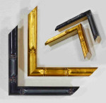 Wooden picture frame in bamboo style. Width 0.7 inches, height 1 inch.