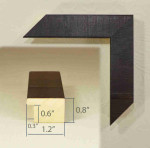 Picture Frame, Dark Brown Wood Veneer 1.2" Wide, 0.8" High.