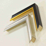 Modern Stylish Wooden Frame Gold Silver Black 0.75" Width 1" Height.