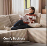 Boneless Sofa Chair Chaise Indoor, Comfy Reading Lounge Couch with Throw Pillows and Armrests, Corduroy Upholstered Cloud Sleeper Sofa for Living Room, Bedroom, No Assembly Required