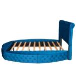 Light luxury modern queen or full size round bed frame storage platform bed blue double bed