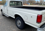 1989 Ford F250 truck with 66,000 miles, white color, clean body, 5.8L V8 engine and fresh tires.