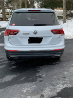 2018 Volkswagen Tiguan rear view parked on snow-covered asphalt