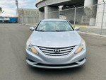 Front view of a 2011 Hyundai Sonata GLS in silver, with 71,000 miles and clean Carfax.