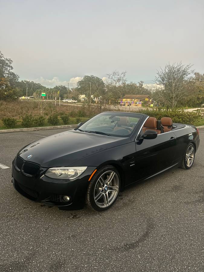 2011 BMW 335IS convertible in black with brown leather interior, excellent condition, low mileage