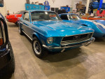 1968 Ford Mustang Fastback in Gulfstream Aqua Metallic, showcasing its classic design and excellent condition.