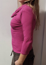 Woman's 3/4 length Cowl Neck Charlotte Russe Top Size S - Pink