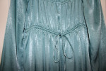 NEW! Gorgeous SIZE SMALL Teal Blue Satinteen Baby Doll Peasant Blouse