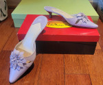 TALBOTS Italian Leather/Suede 1½ " Heel Mules “Willa” Lilac 6.5 M