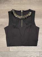 2 Dance Tops, Sports Bras, Adult XS, Black & Gold Halter, Worn Once!