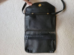 Women's Black Leather Crossbody Purse/Organizer With Magnetic Snap