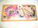 NEW-Handmade Leather Embossed Purse and Wallet