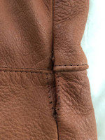 Men's (sz 42) Caramel colored leather jacket w/ wool lining