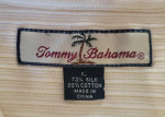 TOMMY BAHAMA Men’s Lt Yellow Silk & Cotton Ribbed Polo Shirt LS  LARGE
