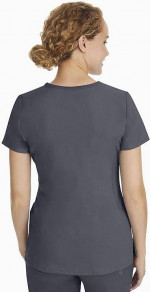 healing hands Yoga Scrubs Top, Purple Label, V-Neck, Large, Pewter