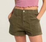 Vintage 1980s Corduroy High-Rise Shorts Gray Purple Brown Neutral